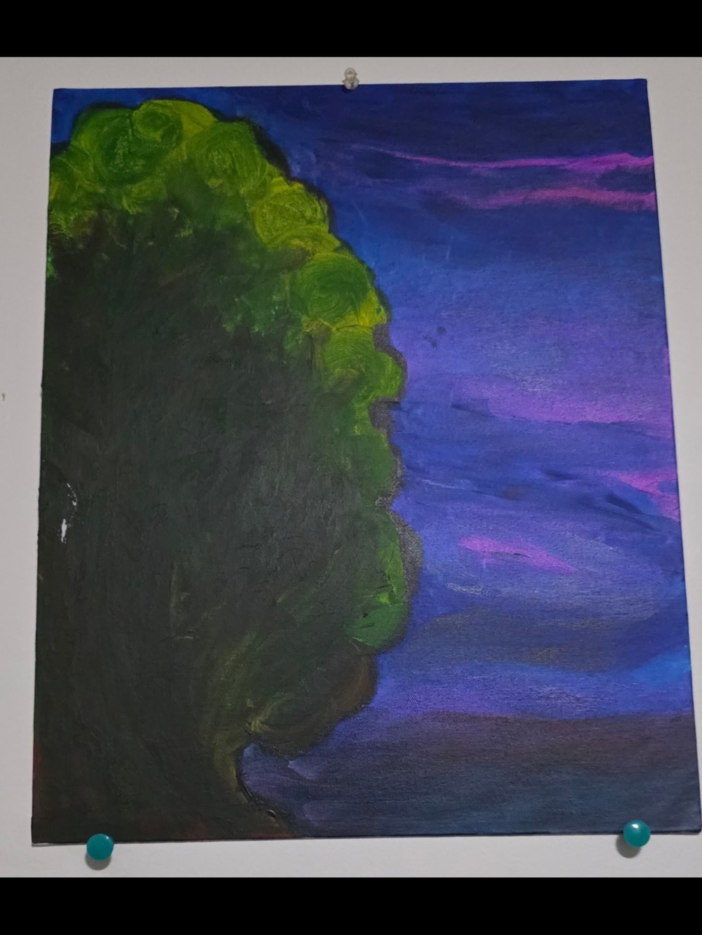 Green and Purple Tree Canvas Art - Unbranded Home Wall Painting
